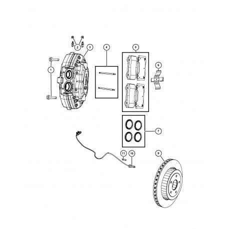 Mopar jeux de plaquet Grand Cherokee WH (68034993AA)