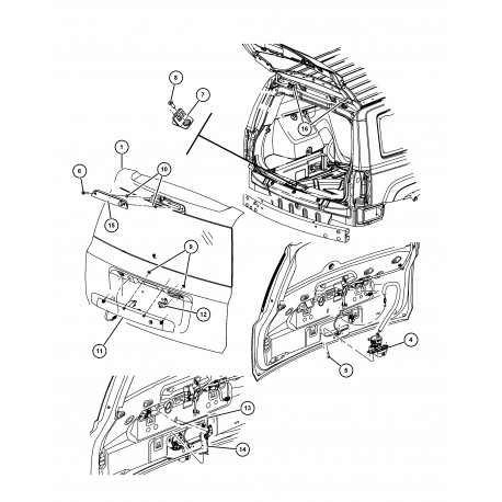 Mopar verin de hayon gauche / droit Patriot MK74 (68061353AA)