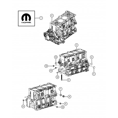 Mopar moteur mi-compl (68090413AA)