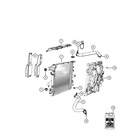 Mopar radiateur Wrangler JK (68143886AA)