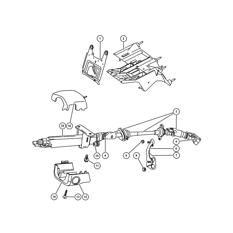 Verrou de colonne/entraineur neiman Jeep Cherokee Liberty KJ 2002/2007