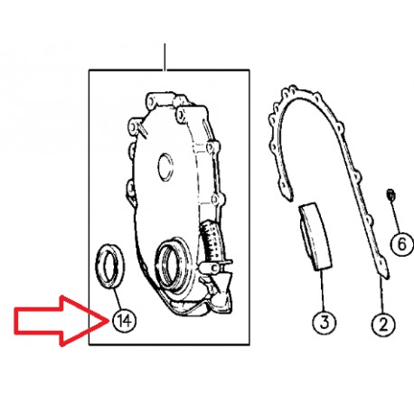 Crown joint spi avant côté distribution Cherokee XJ,  Grand Cherokee WJ,  ZJ et Wrangler TJ,  YJ (33004681)