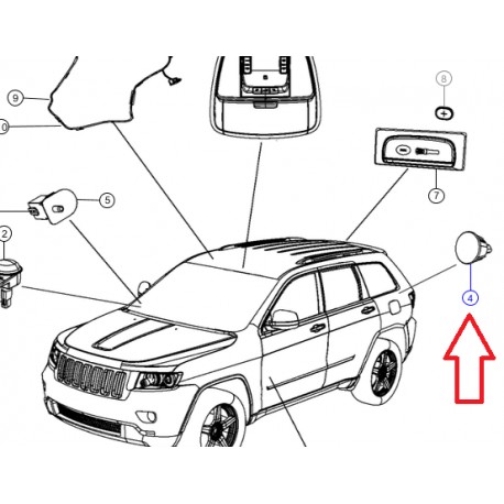 Mopar plafonnier (05023881AG)