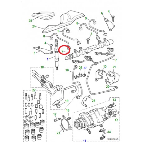 Jaguar rampe injection et capteur X-Type (JDE3111)