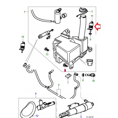 Jaguar pompe de lave-glace S-Type,  X-Type,  XJ6 X358,  XJ8 X308,  XK8 (C2S4065)