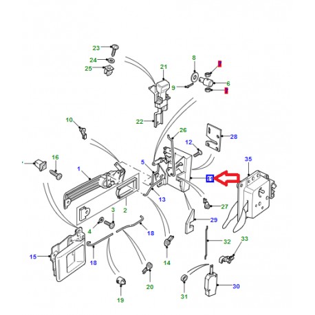 Land rover serrure porte avant gauche Defender 90, 110, 130 (FQJ500250)