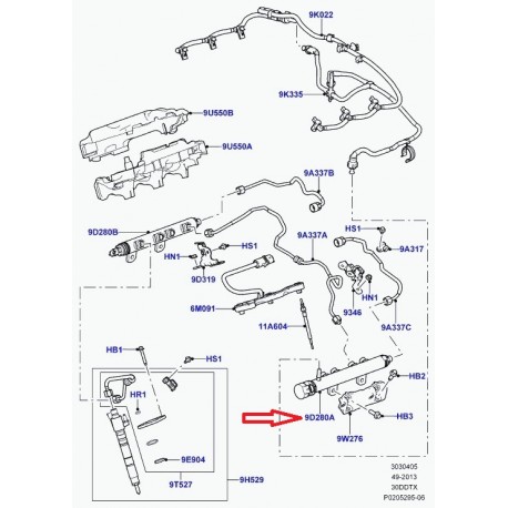 Land rover collecteur de combustible Range Sport (LR040877LR)