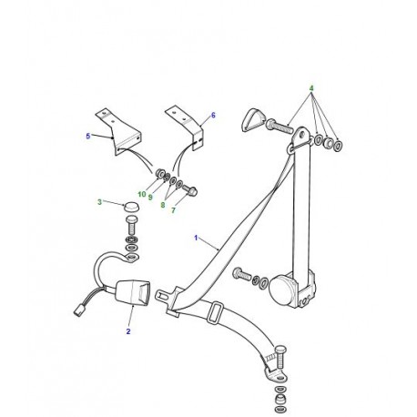 Land rover ceinture de securite DROITE Defender 90, 110, 130 (EVB000740PMA)