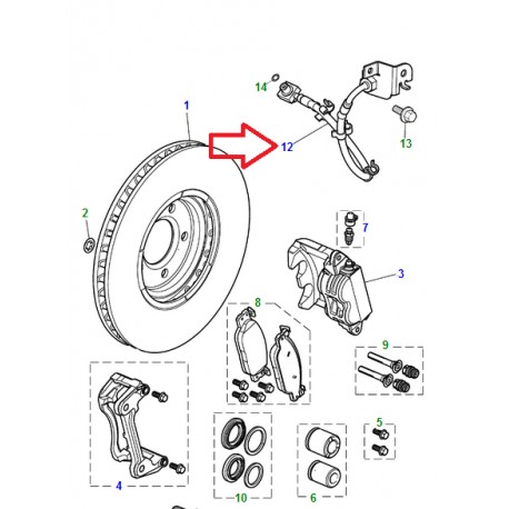 Jaguar durite avant cote gauche S-Type (XR853864)