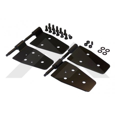 Crown kit 4 charnieres noires pour 1/2 portes Wrangler TJ,  YJ (RT26003)