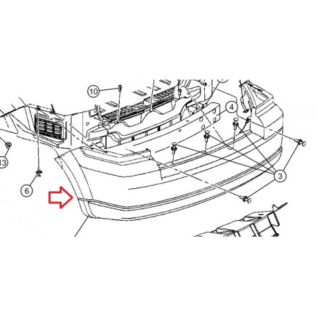 Mopar pare-chocs arrière Dodge Caliber (0ZG29TZZAD)