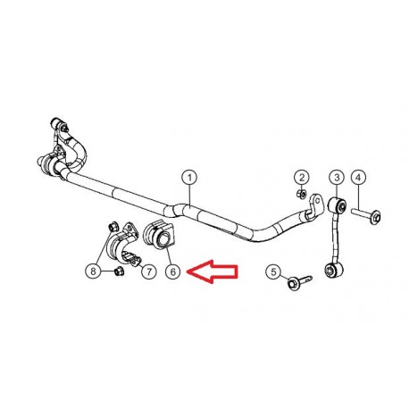 Mopar silentbloc barre stabilisatrice avant (52125324AC)