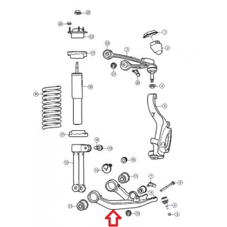 Mopar triangle inferieur avant droit (52109986AH)