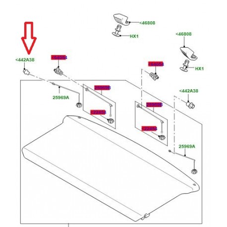 Land rover crochet cache bagage Evoque (LR074992)