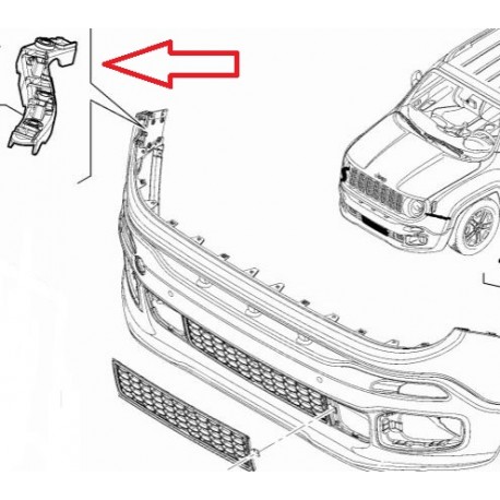 Mopar etrier coin pare choc avant droit Renegade BU (51959994)