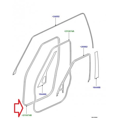 Land rover joint porte avant sur chassis Discovery 3 4 (LR037755)