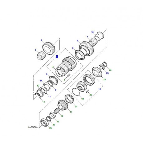 Land rover ensemble de synchro 1 er et 2 eme suffixe g Discovery 1 (FTC1327)