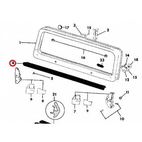 Crown joint inferieur etancheite vitre (84823)