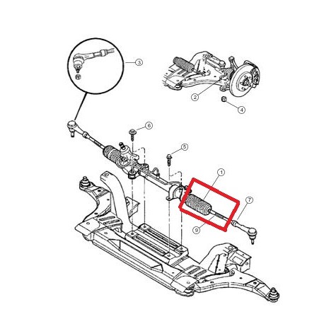 Mopar biellette direction avec soufflet PT Cruiser (68039889AA)