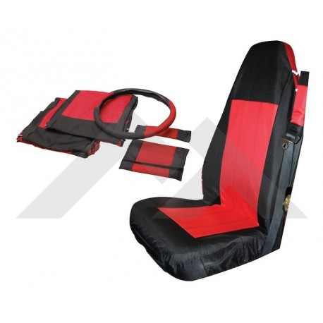 Crown housses sieges avant noir/rouge (paire) (0J179)