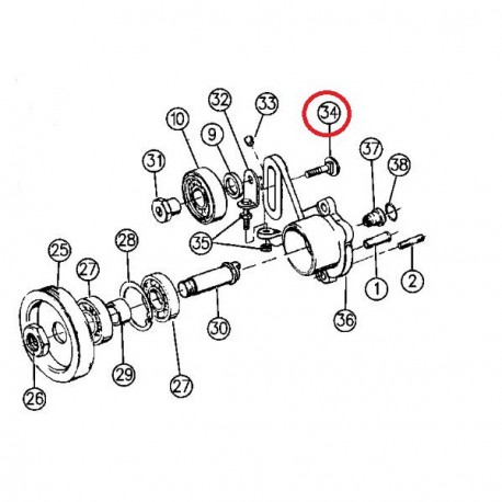 Vm motori vis pour galet 10602009 (pas a gauche) Voyager ES (04741826)