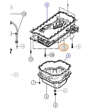 Vm motori carter d'huile moteur superieur Dodge Nitro (68027490AA)