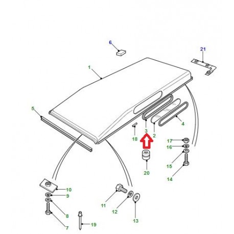 Land rover joint moulure latérale de toit Defender 90 (DBF500030)