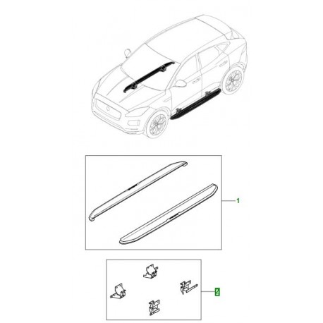 Jaguar kit de supports marchepieds E-Pace (J9C14064)