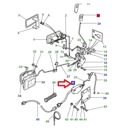 Land rover moteur de centralisation avant droit et porte arriere de hayon avec  immobilisateur Discovery 1 (AMR3382)