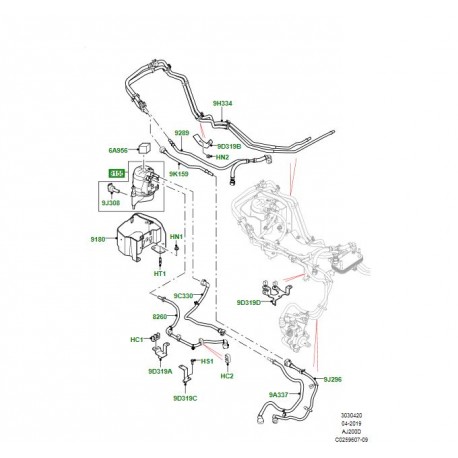 Land rover filtre à combustible primaire Discovery Sport,  Evoque (LR155579)