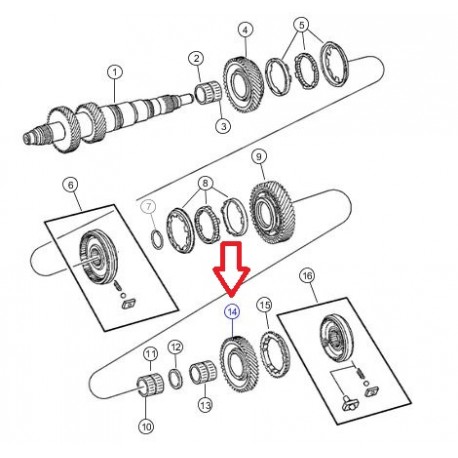 Mopar pignon marche arriere Cherokee KJ (05134496AA)