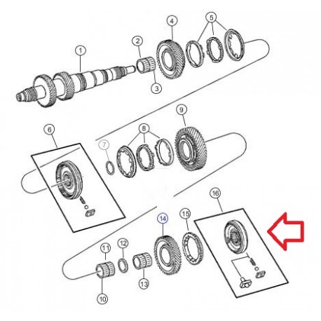 Mopar synchroniseur marche arriere Cherokee KJ (05134498AA)