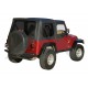 capote remplacementsans arceau noir mat Wrangler TJ,  YJ