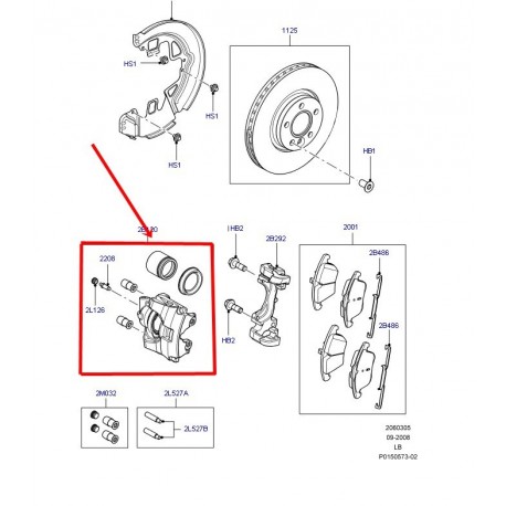 Allmakes 4x4 caliper - front lh (LR015387)