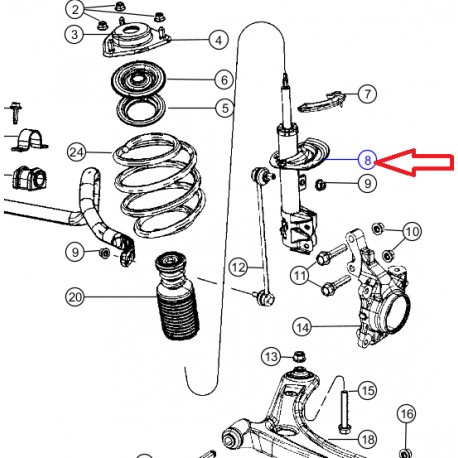 Mopar amortisseur avant droit Dodge Caliber (05105782AD)