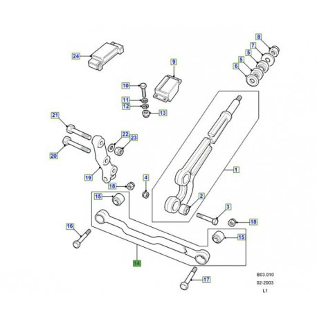 Lemforder barre panhard avant Defender 90, 110, 130 (RBI100031)