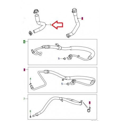 Jaguar flexible,  tuyau direction assistée S-Type,  XF X250 (C2Z22824)