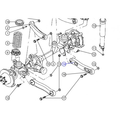 Mopar tirant de pont avant inferieur 2003-2004 Grand Cherokee WG,  WJ,  ZJ (52080306AC)