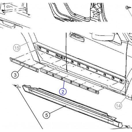 Mopar moulure chromée porte avant droite Grand Cherokee WH (55156848AE)