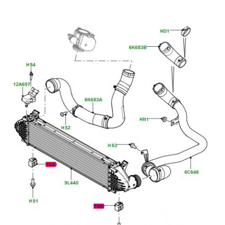 Land rover durite echangeur thermique Freelander 2 (LR066429)