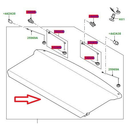 Land rover plage arriere Evoque (LR117464)