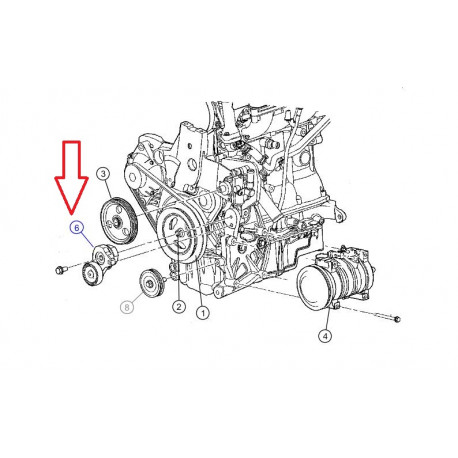 Mopar tendeur courrois accessoires (04668509AE)