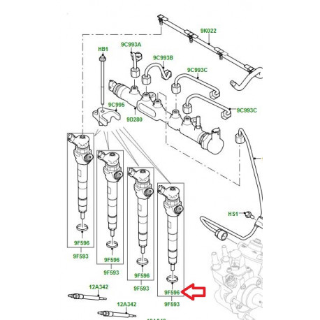 Land rover joint injecteur (LR093848)