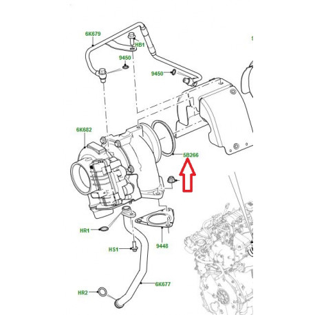 Land rover joint descente turbocompresseur (LR072251)