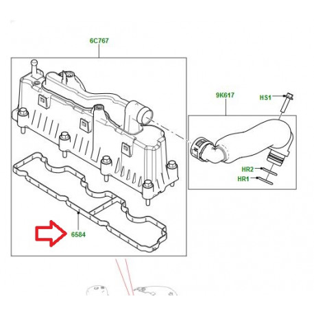 Land rover joint cache culbuteur (LR105593)