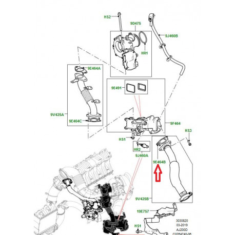 Land rover joint egr (LR083961)