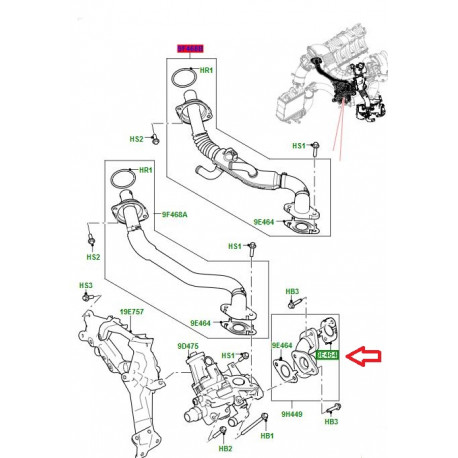 Land rover joint-collecteur d'echappement (LR082314)