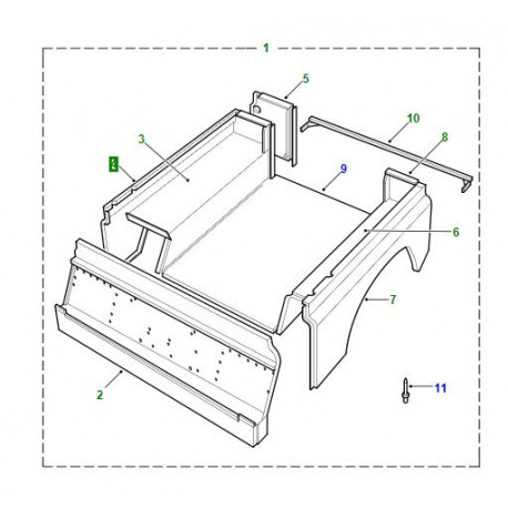 Land rover garnissage panneau lateral Defender 90 (ALA710510)