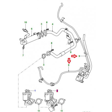 Jaguar tuyau d'air et support X-Type (C2S36568)