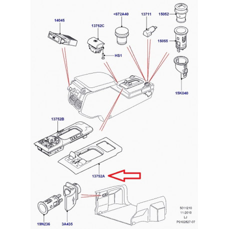 Land rover interrupteur Range L322 (FJV000254LYU)